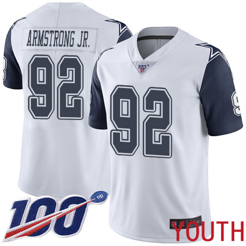 Youth Dallas Cowboys Limited White Dorance Armstrong Jr. 92 100th Season Rush Vapor Untouchable NFL Jersey